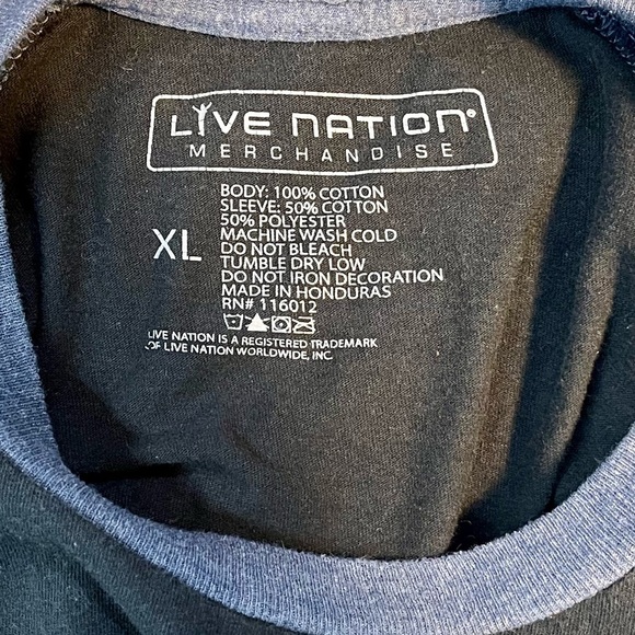 Live Nation 2014 Lynyrd Skynyrd Support Southern Rock Full Sleeve Raglan XL - Picture 5 of 5